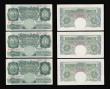 London Coins : A191 : Lot 95 : One Pound O'Brien Britannia series B273 1955 (6) a high grade group AU-Unc mostly Unc