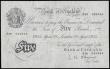 London Coins : A191 : Lot 98 : Five Pounds O'Brien white B275 dated 29 April 1955 series Z59 022344, VF small inked number bot...