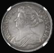 London Coins : A192 : Lot 1168 : Halfcrown 1713 Plain in angles ESC 583 with grey toning DVODECIMO, in a NGC Holder XF DETAILS REV RE...