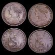 London Coins : A192 : Lot 1846 : Bronze (5) Pennies 1861 Freeman 33 VF, 1870 EF with some surface pitting, 1873 EF. Halfpennies 1860 ...