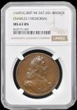 London Coins : A192 : Lot 399 : Charles I Memorial undated (1649) 50mm diameter in copper Eimer 162a by J.Roettiers Obverse Armoured...