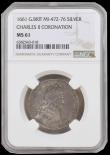 London Coins : A192 : Lot 400 : Coronation of Charles II 1661 The official Coronation issue 29mm diameter in silver by T.Simon, Eime...