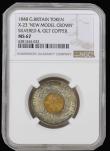 London Coins : A192 : Lot 939 : Crown 1848 Bi-Metallic Model by H Hyams Silvered and Gilt Copper listed in Krause Unusual World Coin...