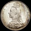 London Coins : A192 : Lot 944 : Crown 1889 ESC 299, Bull 2589, AU/UNC with an eye catching peripheral multi-coloured tone over origi...