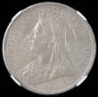 London Coins : A192 : Lot 949 : Crown 1893 LVI Unc with uneven grey toning and in a NGC Holder UNC DETAILS STAINED