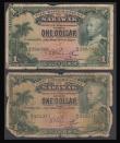 London Coins : A193 : Lot 145 : Sarawak 1 Dollar dated 1st January 1935 (2) prefixes A/3 and A/4 portrait C. Vyner Brooke at right, ...
