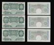 London Coins : A193 : Lot 19 : One Pound Peppiatt B239 issued 1934, consecutives (5) B15A 516349 to 516353 AU-Unc one with a very l...