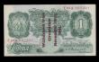 London Coins : A193 : Lot 21 : One Pound Peppiatt B239B issued 1941 Guernsey Ovpt "Withdrawn from circulation November 10th 19...