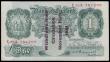 London Coins : A193 : Lot 22 : One Pound Green Peppiatt B239C Type C Full stop after year reverse only. Guernsey overprint "Wi...