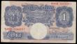 London Coins : A193 : Lot 23 : One Pound Peppiatt 1940 Emergency Blue Issue B249 mid series but very low number W20E 000087 Fine