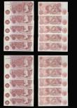 London Coins : A193 : Lot 54 : Ten Shillings QE II Portrait (10) Hollom B295 (1) and Fforde B309 (9) VF-EF. One Pound Peppiatt 1934...