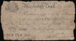 London Coins : A193 : Lot 84 : Macclesfield Bank &pound;1 dated 181? (edge of note frayed right of the date) series No.G539 for Tho...
