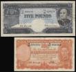 London Coins : A193 : Lot 87 : Australia (2) 5 Pounds ND(1960-95) Pick 35 bold Fine and 10 Shillings, George VI portrait, Pick25c, ...