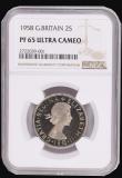 London Coins : A194 : Lot 1227 : Florin 1958 VIP Proof in a NGC Holder at PF65 ULTRA CAMEO 
