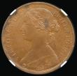 London Coins : A194 : Lot 1456 : Penny 1865 Freeman 50 dies 6+G UNC with uneven dark toning reverse and in a NGC holder and graded UN...