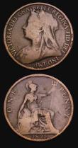 London Coins : A194 : Lot 1476 : Penny 1895 Freeman 141 dies 1+B UNC with around 80% lustre, along with 1895 2mm variety Freeman 139 ...