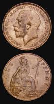 London Coins : A194 : Lot 1485 : Penny 1912H Freeman 173 dies 1+A Good VF perhaps once cleaned and Penny 1926 Modified Effigy Freeman...