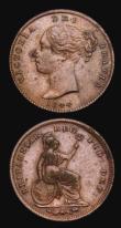 London Coins : A194 : Lot 1492 : Quarter Farthings 1839 GVF and 1852 Fine. Third Farthing 1844 VF