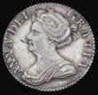 London Coins : A194 : Lot 1594 : Sixpence 1707 Plumes ESC 1590, Bull 1455 EF/NEF with the odd fleck of haymarking a very high grade e...