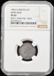 London Coins : A194 : Lot 1604 : Sixpence 1826 Milled Edge Proof ESC 1663, Bull 2435, NGC PF63 and with a rich old tone