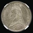 London Coins : A194 : Lot 1613 : Sixpence 1887 Jubilee Head, Withdrawn type, ESC 1752, Bull 3264, in an NGC holder and graded MS64