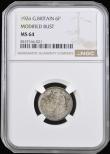 London Coins : A194 : Lot 1632 : Sixpence 1926 Modified Effigy ESC 1814, Bull 3895 NGC MS64
