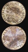 London Coins : A194 : Lot 1635 : Sixpences (2) 1697 EF but with very haymarking both sides and 1757 VF