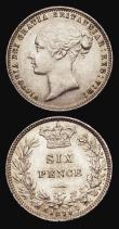 London Coins : A194 : Lot 1638 : Sixpences (2) 1879 and 1883 EF-UNC