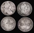 London Coins : A194 : Lot 1642 : Sixpences (4) 1696, 1696B, 1696N, 1711 Fair - Near Fine