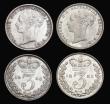 London Coins : A194 : Lot 1743 : Threepence 1885 ESC 2092 UNC with minor contact marks on the obverse, and 1886 Unc