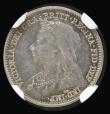 London Coins : A194 : Lot 1749 : Threepence 1893 Old Head Proof Bull 3445 NGC PF64