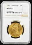 London Coins : A194 : Lot 1764 : Two Pounds 1887 S.3865 NGC MS64+ seldom offered in this Choice grade