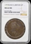 London Coins : A194 : Lot 1772 : Twopence 1797 Peck 1077 NGC MS62BN a type seldom seen in MS grades