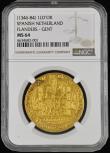 London Coins : A194 : Lot 736 : Spanish Netherlands - Flanders Louis II De Male Lion D'Or (1346-84) Gent Crowned Lion obverse w...