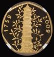 London Coins : Fifty Pence 2009 Kew Gardens 250th Anniversary S.H19 Gold Proof, in an NGC holder and graded PF69 Ultra Cameo